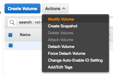 Modify EBS Volume