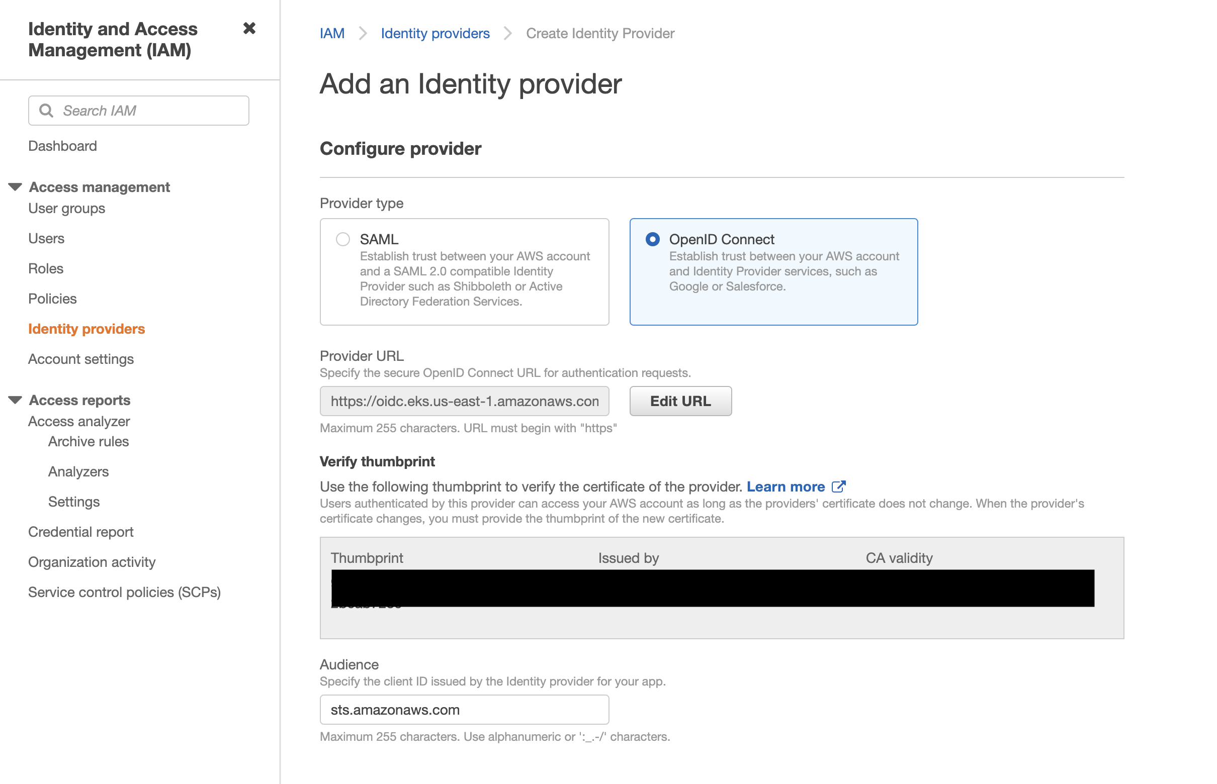 create new OIDC